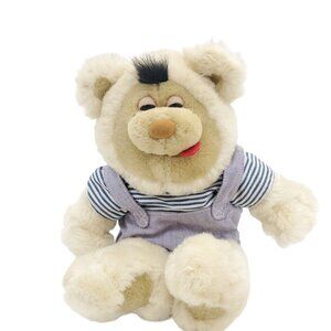 Vintage 1996 Uneeda Doll Talking Teddy Bear Plush Tan‎ WORKS Teaching Overalls